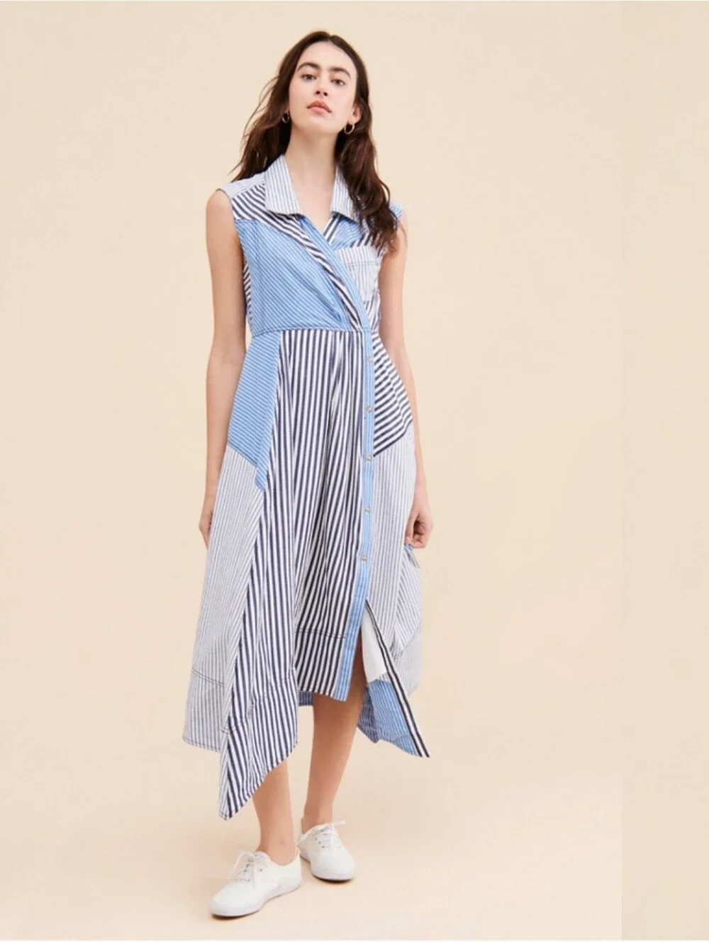 Pilcro Reworked Muscle Midi Dress